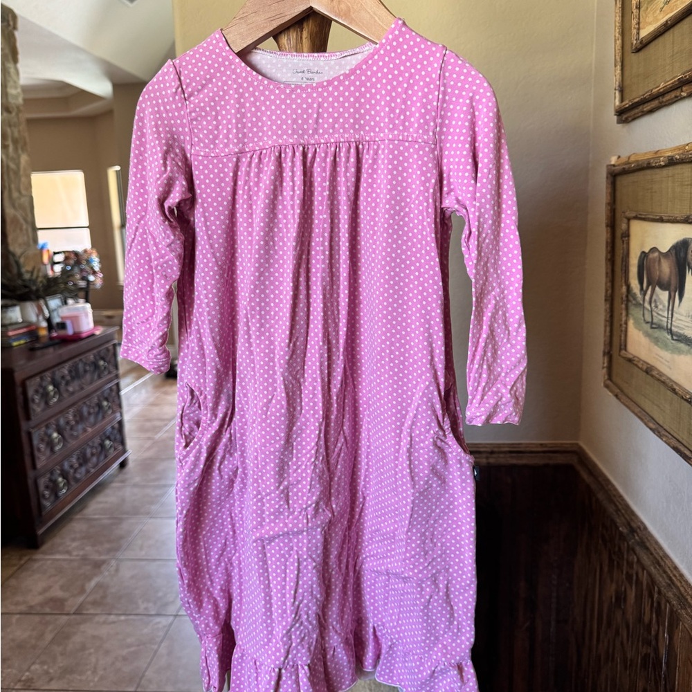 Adorable Pink & Purple Polka Dot Kids Nightgown